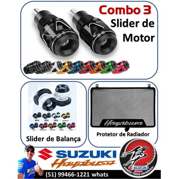 COMBO3 - SLIDER DE MOTOR + SLIDER DE BALANÇA + PROTETOR DE RADIADOR