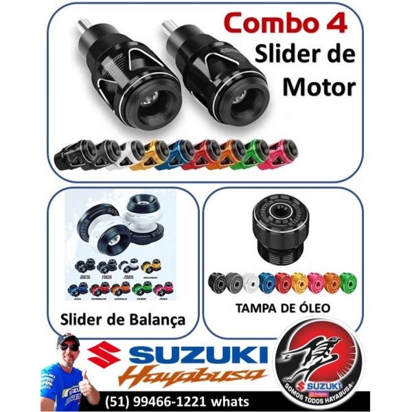 COMBO4 - SLIDER DE MOTOR + SLIDER DE BALANÇA + TAMPA DE ÓLEO