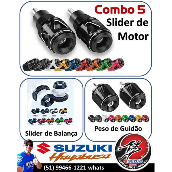 COMBO5 - SLIDER DE MOTOR + SLIDER DE BALANÇA + PESO DE GUIDÃO